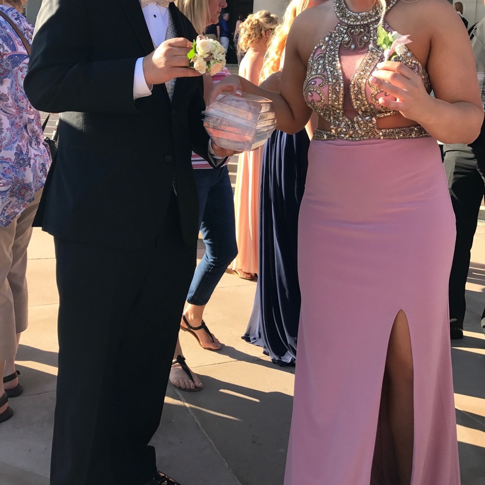Light pink prom dress